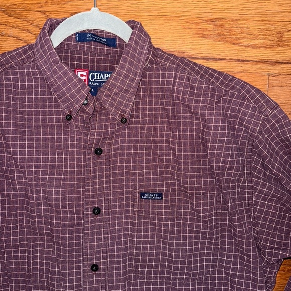 Vintage Chaps Ralph Lauren Plaid Button Up Long Sleeve Shirt Size Large 90s Y2K - Picture 6 of 6